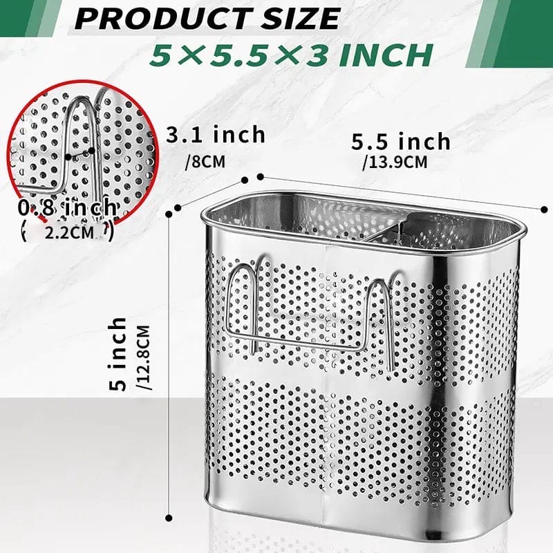 Stainless Steel Utensil Drying Cutlery Holder Rack