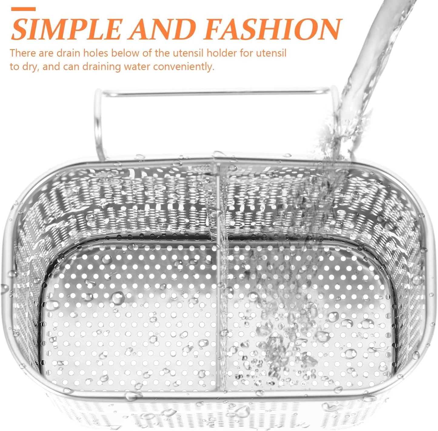 Stainless Steel Utensil Drying Cutlery Holder Rack
