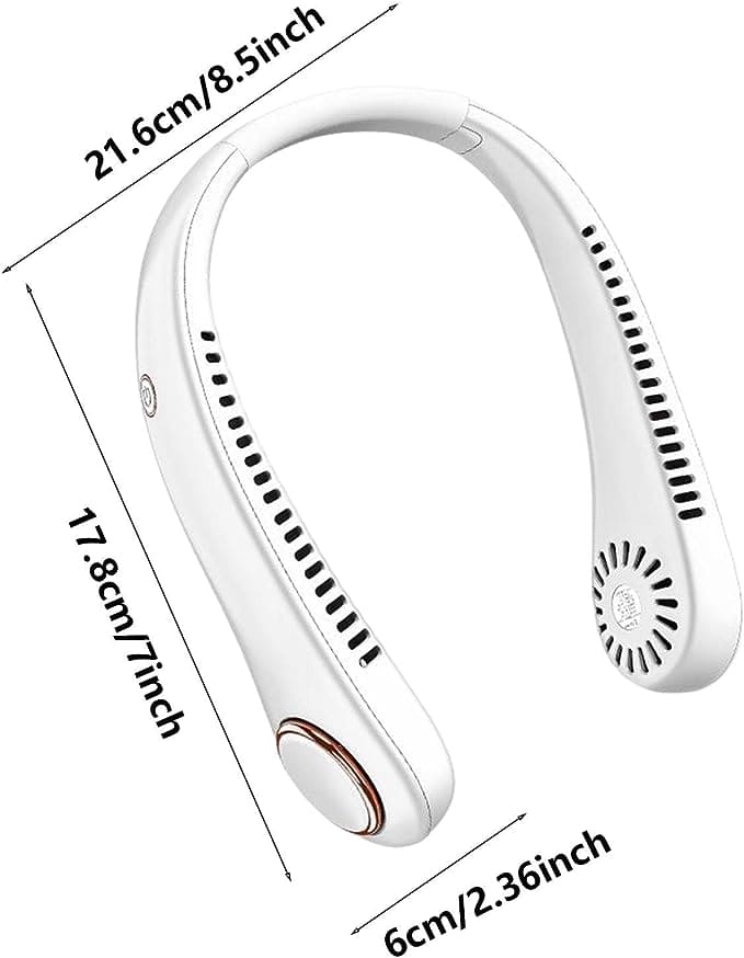 Bladeless Portable Neck Fan – Hands-Free, Rechargeable & Travel-Ready Cooler