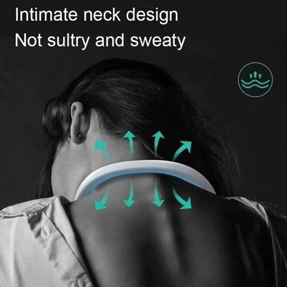 Bladeless Portable Neck Fan – Hands-Free, Rechargeable & Travel-Ready Cooler