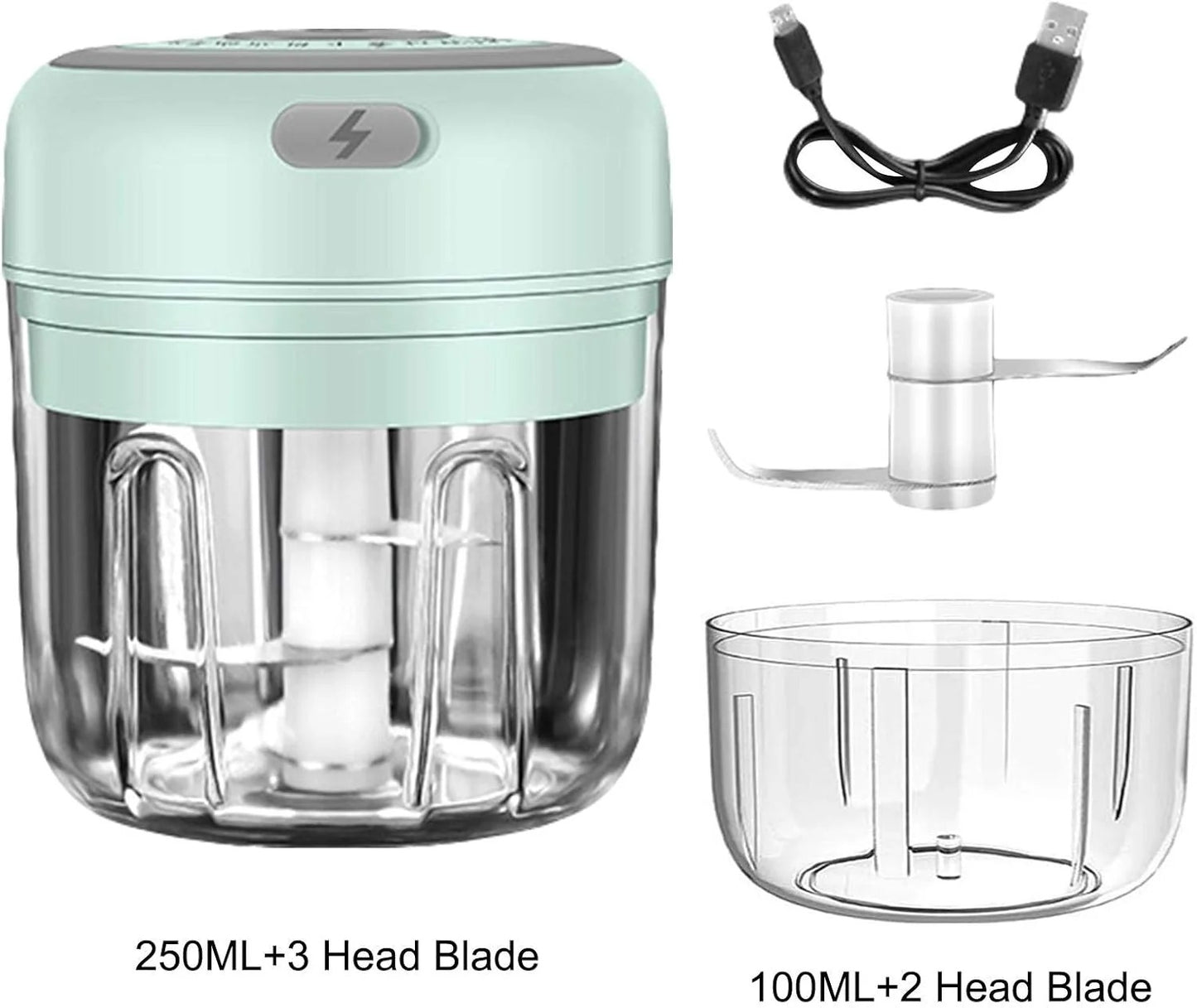 Food Electric Chopper, Portable Food Slicer and Chopper with USB Charging