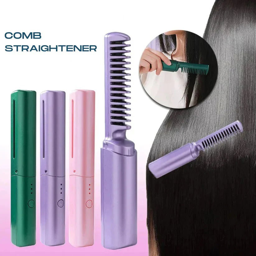 Hair Straightener Rechargeable Cordless Travel Comb - Latest Hairdressing Comb