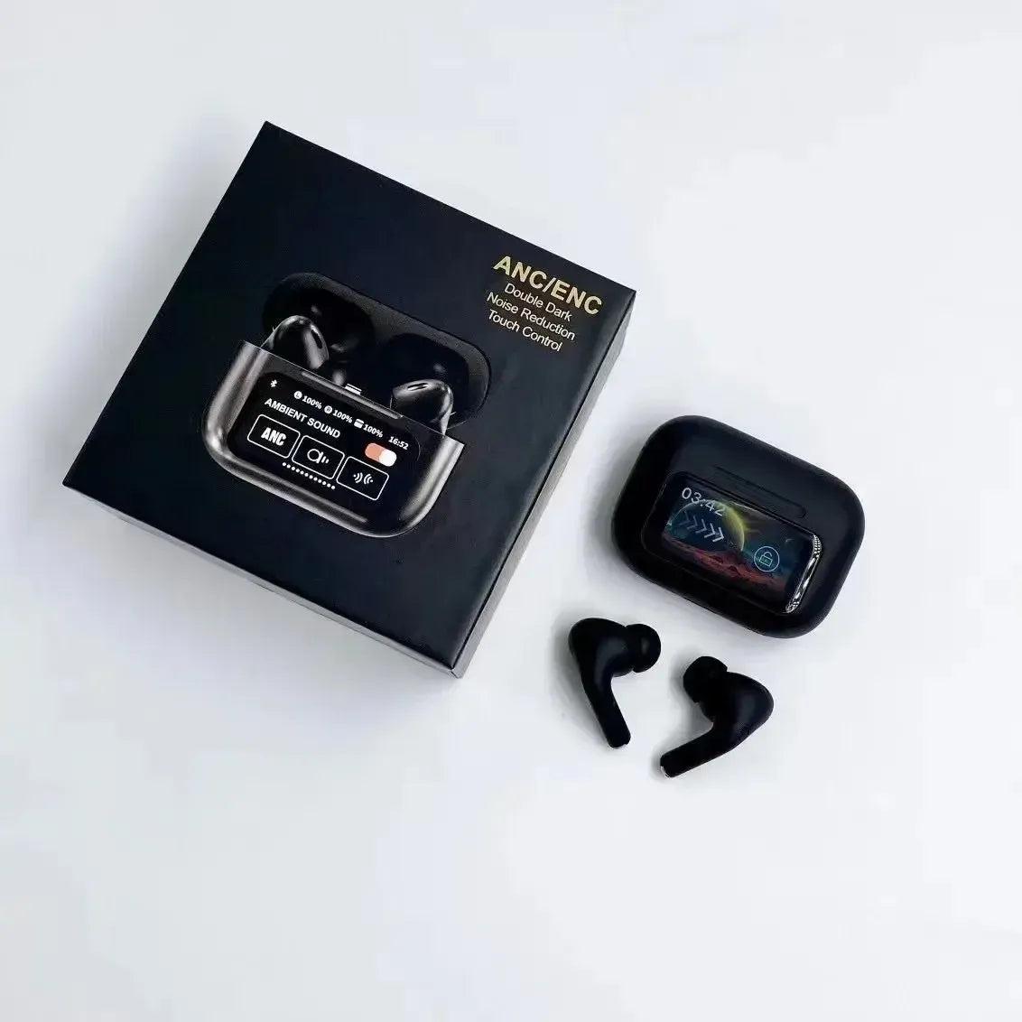 Airpods A9 Pro Touch Screen - ANC Wireless Earbuds With Bluetooth 5.0, LCD Display