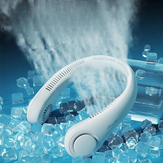 Bladeless Portable Neck Fan – Hands-Free, Rechargeable & Travel-Ready Cooler